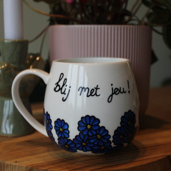 mok blauw blij met jou!